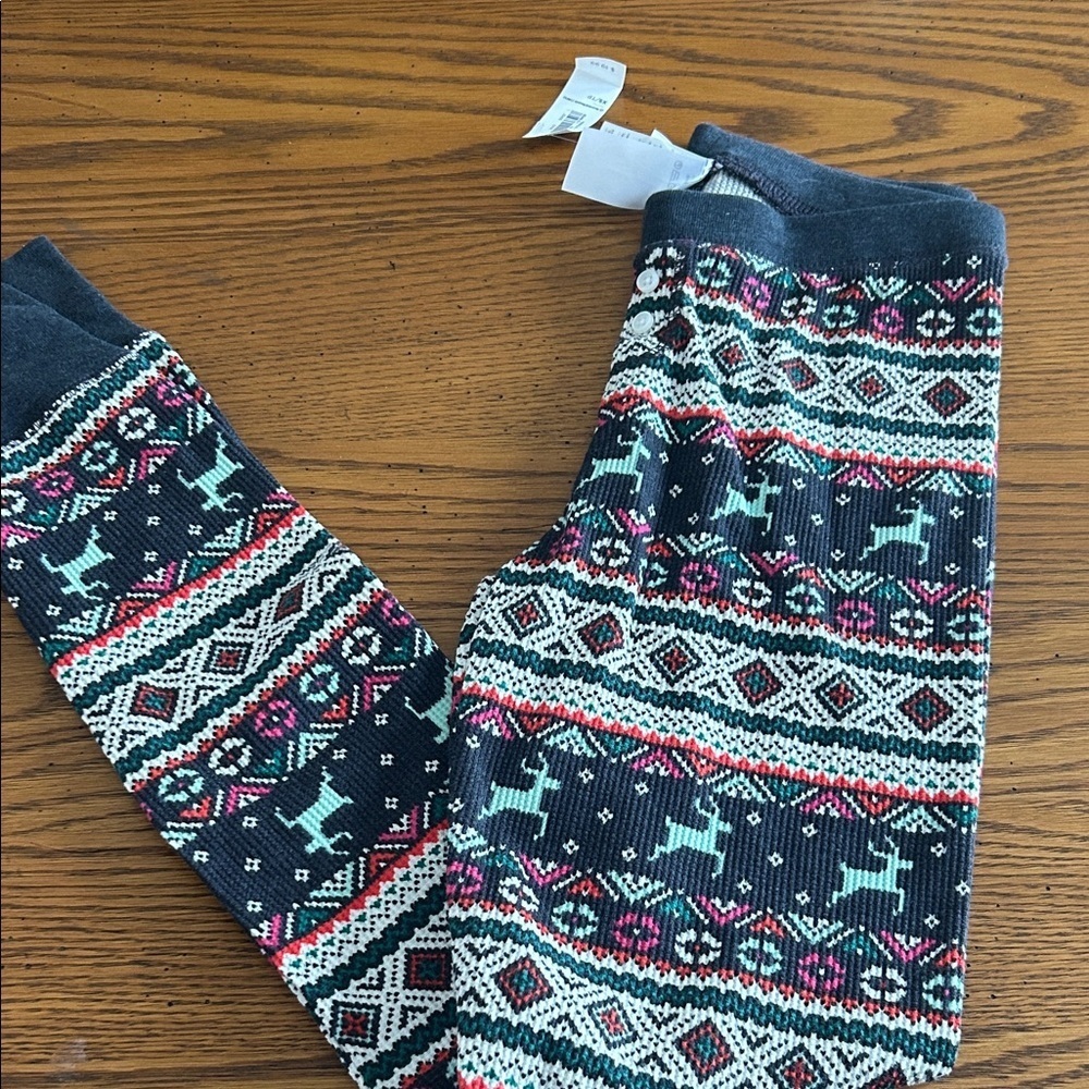 Old Navy Charcoal and Multicolor Knit Leggings/9